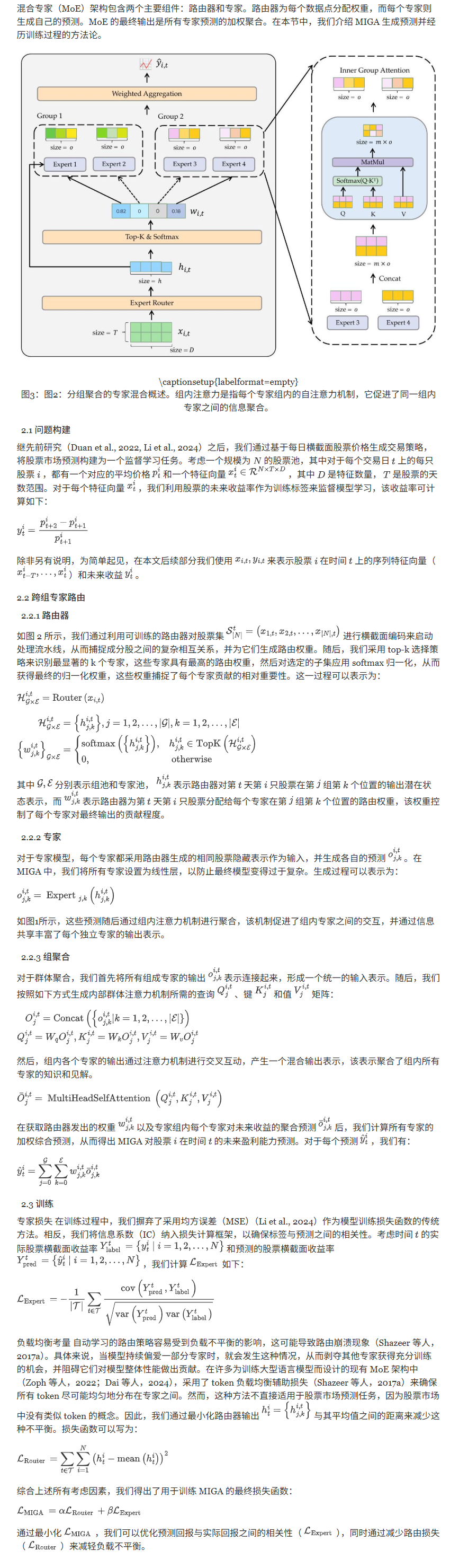 Miga：具有组聚合的 MoE